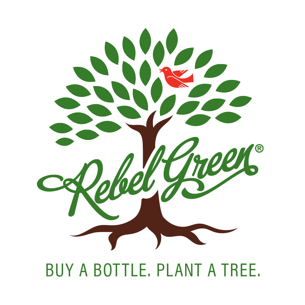 Trees for the Future Rebel Green logo buy a bottle plant tree