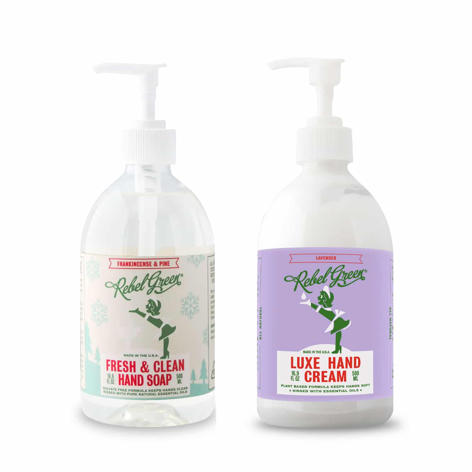 Rebel Green Fresh & Clean Hand Soap Luxe Hand Cream Frankincense Pine Lavender mother gift