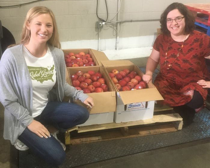 Rebel Green Feeding America Eastern Wisconsin apples donation summer break healthy snack hunger children school kids